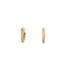 The Rose gold Zirconia stones Huggies earrings are crafted in a huggie-style design, featuring elegant rose gold hoops adorned with small sparkling zirconia. Set against a plain white background, these 14k rose-filled metal treasures exude timeless charm.